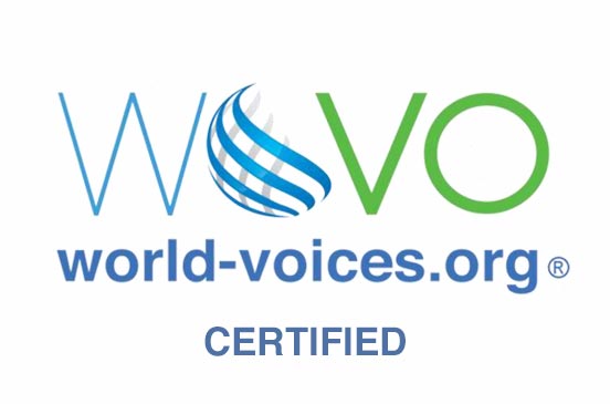 WOVO World Voices Certified Logo